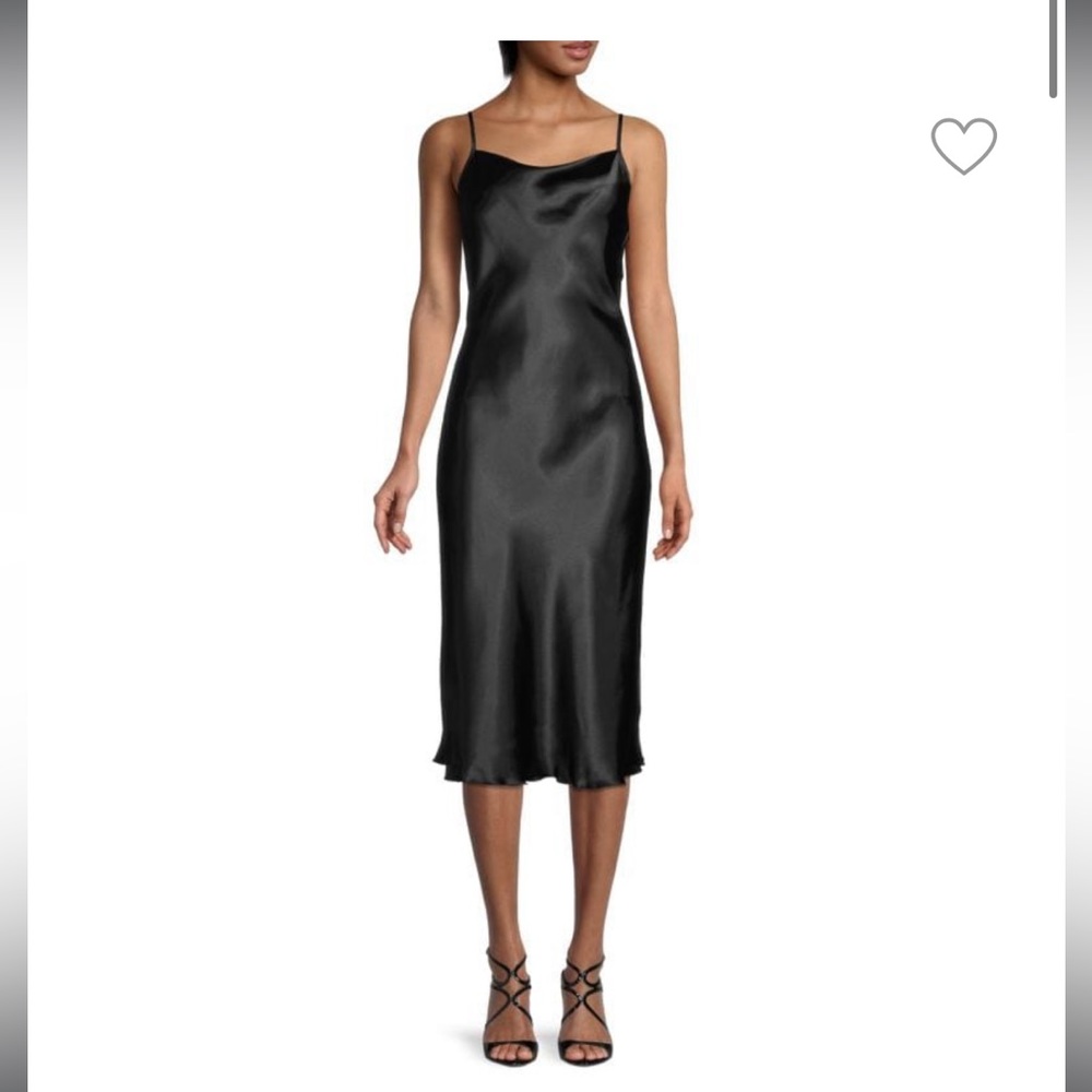 Bebe Solid Satin Bias Slip Dress